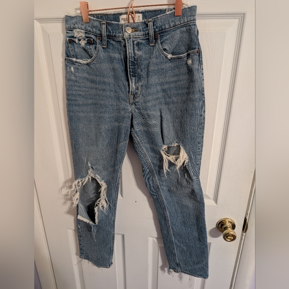 Abercrombie & Fitch Mom Jeans High Rise Blue Womens Size 28 / 6